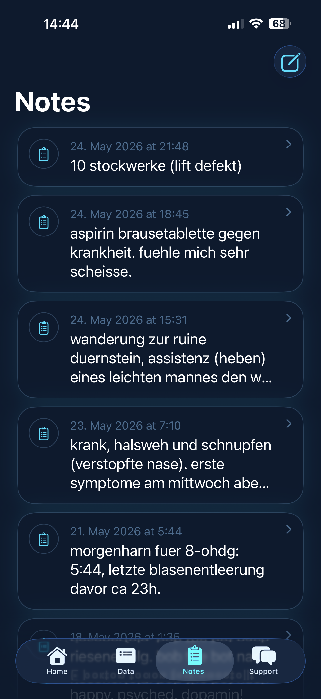 Thalos app — Notes as signal